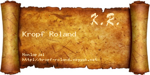 Kropf Roland névjegykártya