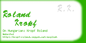 roland kropf business card